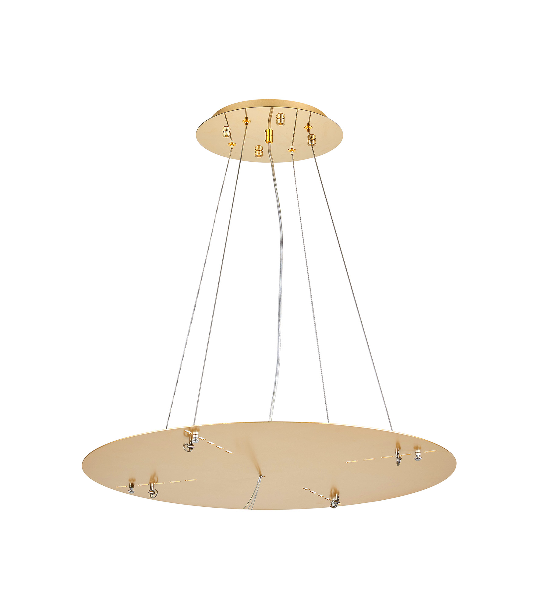 D0927FG/GO  Lowan 590mm, 3m Suspension Plate c/w Power Cable To Lower Flush Fittings, French & Painted Gold Max Load 20kg (ONLY TESTED FOR OUR RANGE OF PRODUCTS)